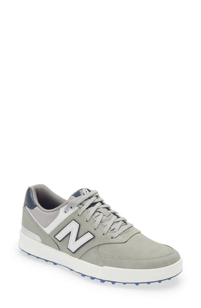 Shop New Balance 574 Greens Waterproof Golf Shoe In Grey / White