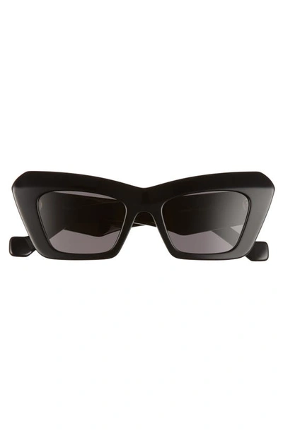 Shop Loewe Chunky Anagram 50mm Small Cat Eye Sunglasses In Black