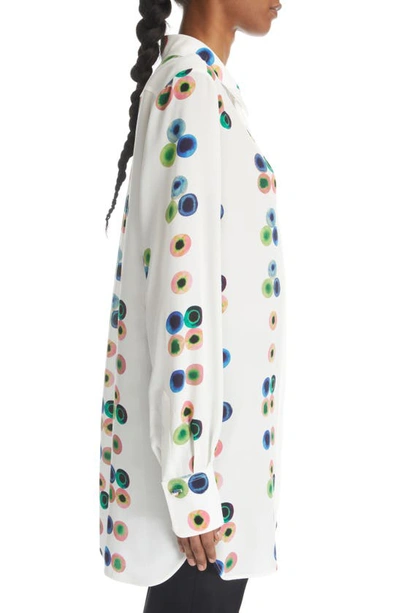 Shop Chloé Fusion Dot Print Long Sleeve Button-up Silk Shirt In Multicolor 1