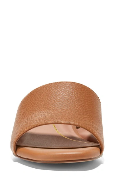 Shop Cole Haan Calli Single Band Block Heel Slide Sandal In Pecan Leather