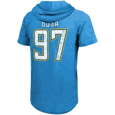 Shop Majestic Fanatics Branded Joey Bosa Powder Blue Los Angeles Chargers Player Name & Number Tri-blend Hoodie T-