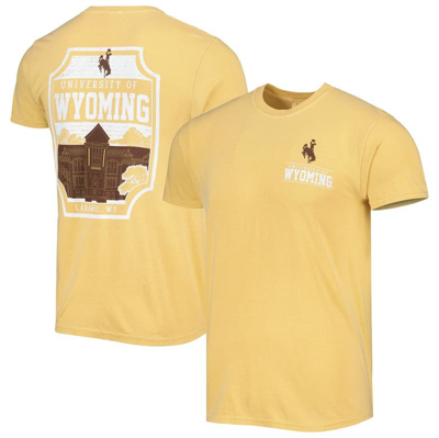 Shop Image One Gold Wyoming Cowboys Logo Campus Icon T-shirt