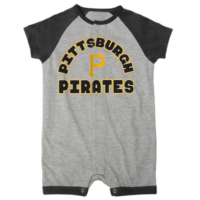 Shop Outerstuff Newborn & Infant Heather Gray Pittsburgh Pirates Extra Base Hit Raglan Full-snap Romper