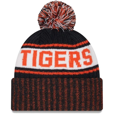 Shop New Era Navy Detroit Tigers Marl Cuffed Knit Hat With Pom