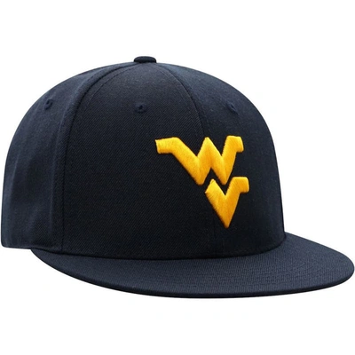 Shop Top Of The World Navy West Virginia Mountaineers Team Color Fitted Hat