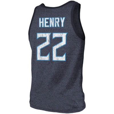Shop Majestic Threads Derrick Henry Navy Tennessee Titans Name & Number Tri-blend Tank Top