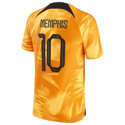 Shop Nike Memphis Depay Orange Netherlands National Team 2022/23 Home Vapor Match Authentic Player Jersey