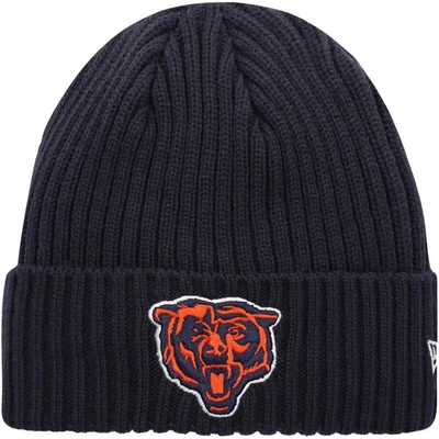 New Era Youth  Navy Chicago Bears Team Core Classic Cuffed Knit Hat In Navy