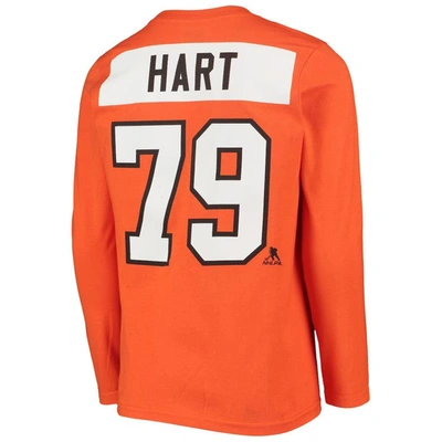 Shop Zzdnu Outerstuff Youth Carter Hart Orange Philadelphia Flyers Authentic Stack Long Sleeve Name & Number T-shirt