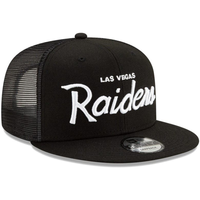 Men's New Era Black Las Vegas Raiders Script Original Fit 9FIFTY Snapback  Hat