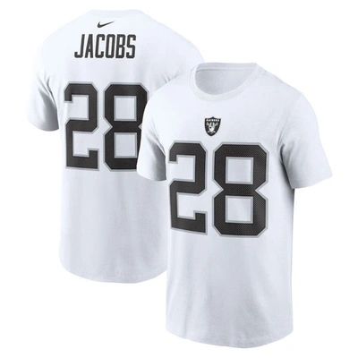 Shop Nike Josh Jacobs White Las Vegas Raiders Name & Number T-shirt