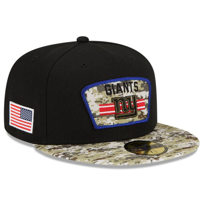 Shop New Era Black/camo New York Giants 2021 Salute To Service 59fifty Fitted Hat