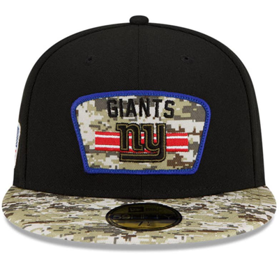 Shop New Era Black/camo New York Giants 2021 Salute To Service 59fifty Fitted Hat