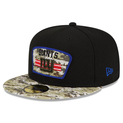 Shop New Era Black/camo New York Giants 2021 Salute To Service 59fifty Fitted Hat