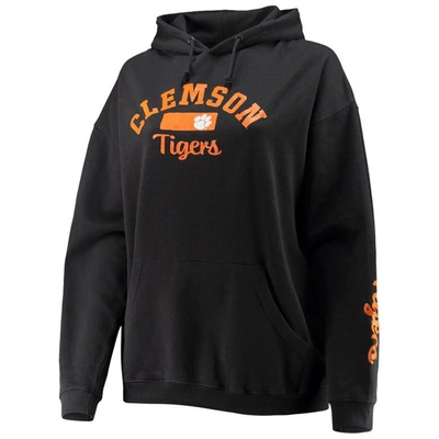 Shop Pressbox Black Clemson Tigers Rock N Roll Super Oversized Pullover Hoodie