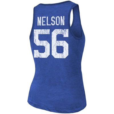 Shop Majestic Threads Quenton Nelson Heathered Royal Indianapolis Colts Name & Number Tri-blend Tank Top