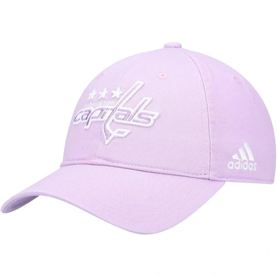 Shop Adidas Originals Adidas Purple Washington Capitals 2021 Hockey Fights Cancer Slouch Adjustable Hat