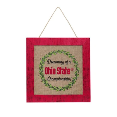 Shop Foco Ohio State Buckeyes 12'' Double-sided Burlap Sign In Scarlet