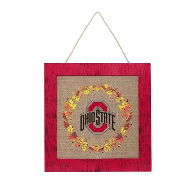 Shop Foco Ohio State Buckeyes 12'' Double-sided Burlap Sign In Scarlet