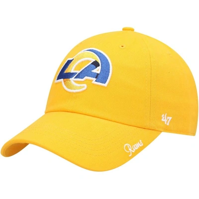 Shop 47 ' Gold Los Angeles Rams Miata Clean Up Secondary Logo Adjustable Hat