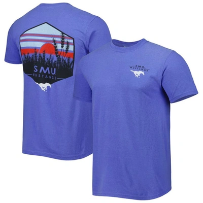Shop Image One Royal Smu Mustangs Landscape Shield T-shirt