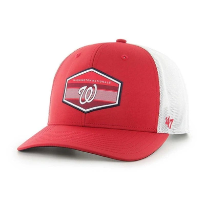 Shop 47 ' Red/white Washington Nationals Burgess Trucker Snapback Hat
