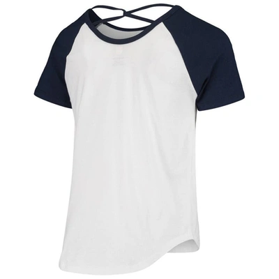 Shop Zzdnu Outerstuff Girls Youth Navy/white Dallas Cowboys Game Day Crossback Raglan T-shirt