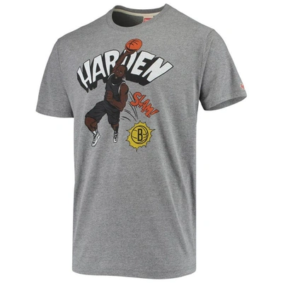 Shop Homage James Harden Heather Gray Brooklyn Nets Comic Book Player Tri-blend T-shirt
