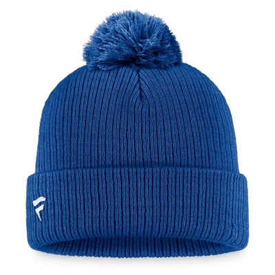 Shop Fanatics Branded Royal New York Islanders Core Primary Logo Cuffed Knit Hat With Pom