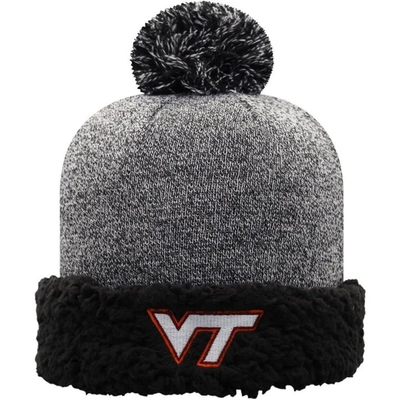 Shop Top Of The World Black Virginia Tech Hokies Snug Cuffed Knit Hat With Pom