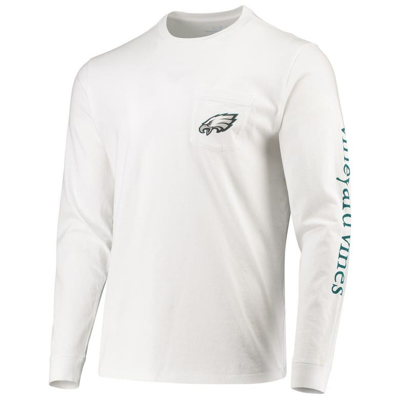 Men's Vineyard Vines White Philadelphia Eagles Whale Helmet T-Shirt