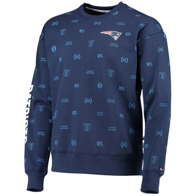 Shop Tommy Hilfiger Navy New England Patriots Reid Graphic Pullover Sweatshirt
