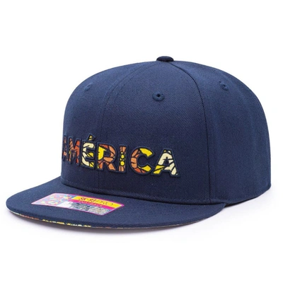 Shop Fan Ink Navy Club America Dia De Los Muertos Floral Snapback Hat