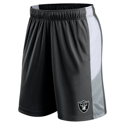 Shop Fanatics Branded Black Las Vegas Raiders Prep Colorblock Shorts