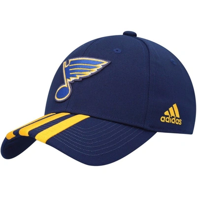 Shop Adidas Originals Adidas Navy St. Louis Blues Locker Room Primegreen Three Stripe Adjustable Hat