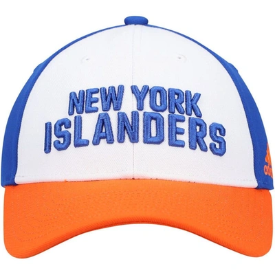 Shop Adidas Originals Adidas White New York Islanders Locker Room Adjustable Hat
