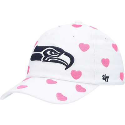 Shop 47 Toddler Girls ' White Seattle Seahawks Surprise Clean Up Adjustable Hat