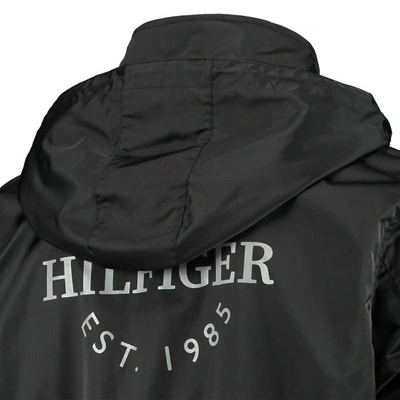 Shop Tommy Hilfiger Black/gray Pittsburgh Penguins Anorak Quarter-zip Hoodie Jacket