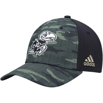 Shop Adidas Originals Adidas Camo Kansas Jayhawks Military Appreciation Primegreen Flex Hat