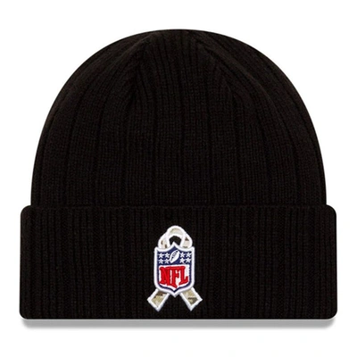 Shop New Era Black Philadelphia Eagles 2021 Salute To Service Cuffed Knit Hat