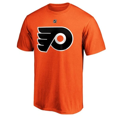 Shop Fanatics Branded Carter Hart Orange Philadelphia Flyers Team Authentic Stack Name & Number T-shirt