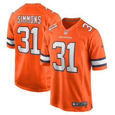 Shop Nike Justin Simmons Orange Denver Broncos Alternate Game Jersey