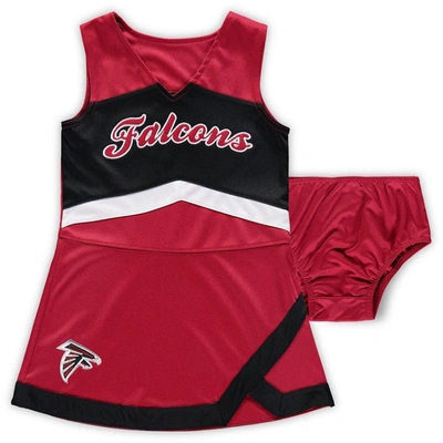 Shop Outerstuff Girls Preschool Red/black Atlanta Falcons Cheer Captain Jumper Dress
