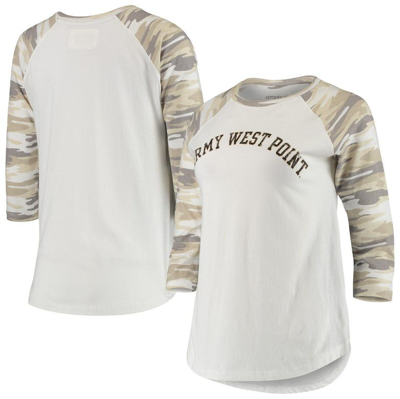 Shop Camp David White/camo Army Black Knights Boyfriend Baseball Raglan 3/4-sleeve T-shirt