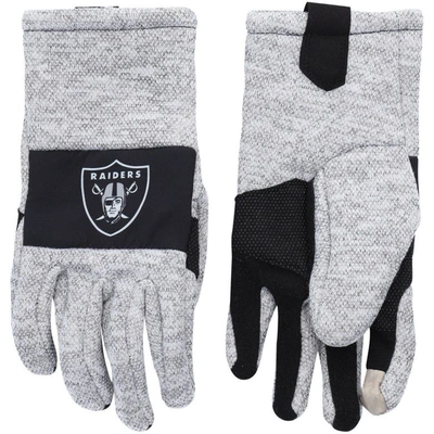 Shop Foco Gray Las Vegas Raiders Team Knit Gloves