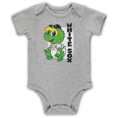 Shop Outerstuff Infant Black/white/heathered Gray Chicago White Sox 3-pack Change Up Bodysuit Set