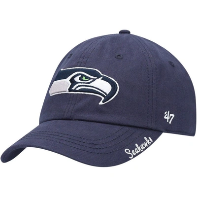 Shop 47 ' College Navy Seattle Seahawks Miata Clean Up Primary Adjustable Hat