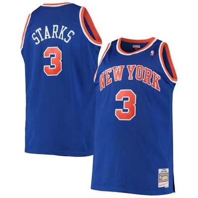 Shop Mitchell & Ness John Starks Blue New York Knicks Big & Tall Hardwood Classics Swingman Jersey