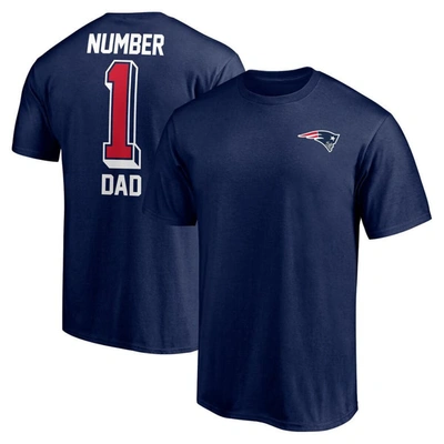 Shop Fanatics Branded Navy New England Patriots #1 Dad Logo T-shirt