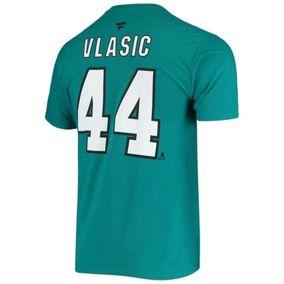 Shop Fanatics Branded Marc-edouard Vlasic Teal San Jose Sharks Player Name And Number T-shirt